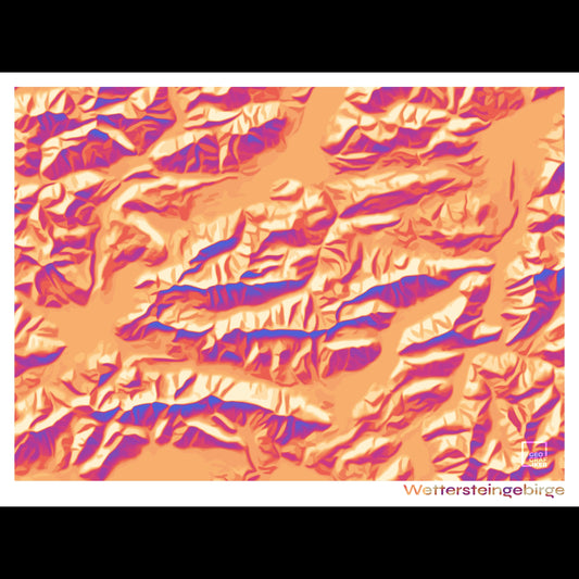 Reliefkarte Wettersteingebirge Lava | Fine Art Print