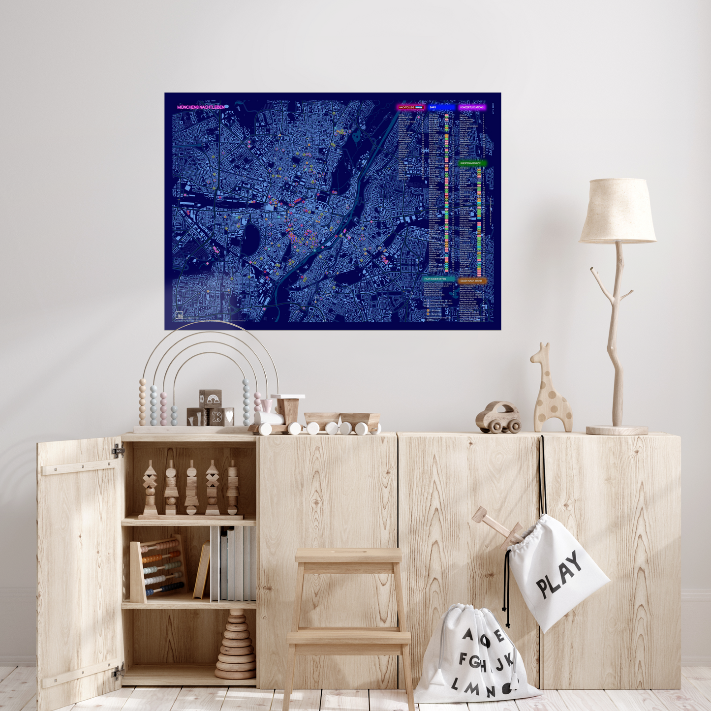 Karte Nachtleben München | Fine Art Print