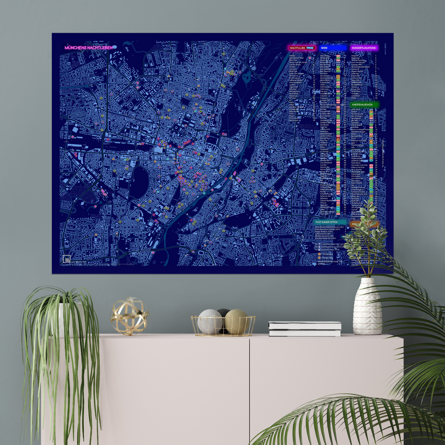 Karte Nachtleben München | Fine Art Print