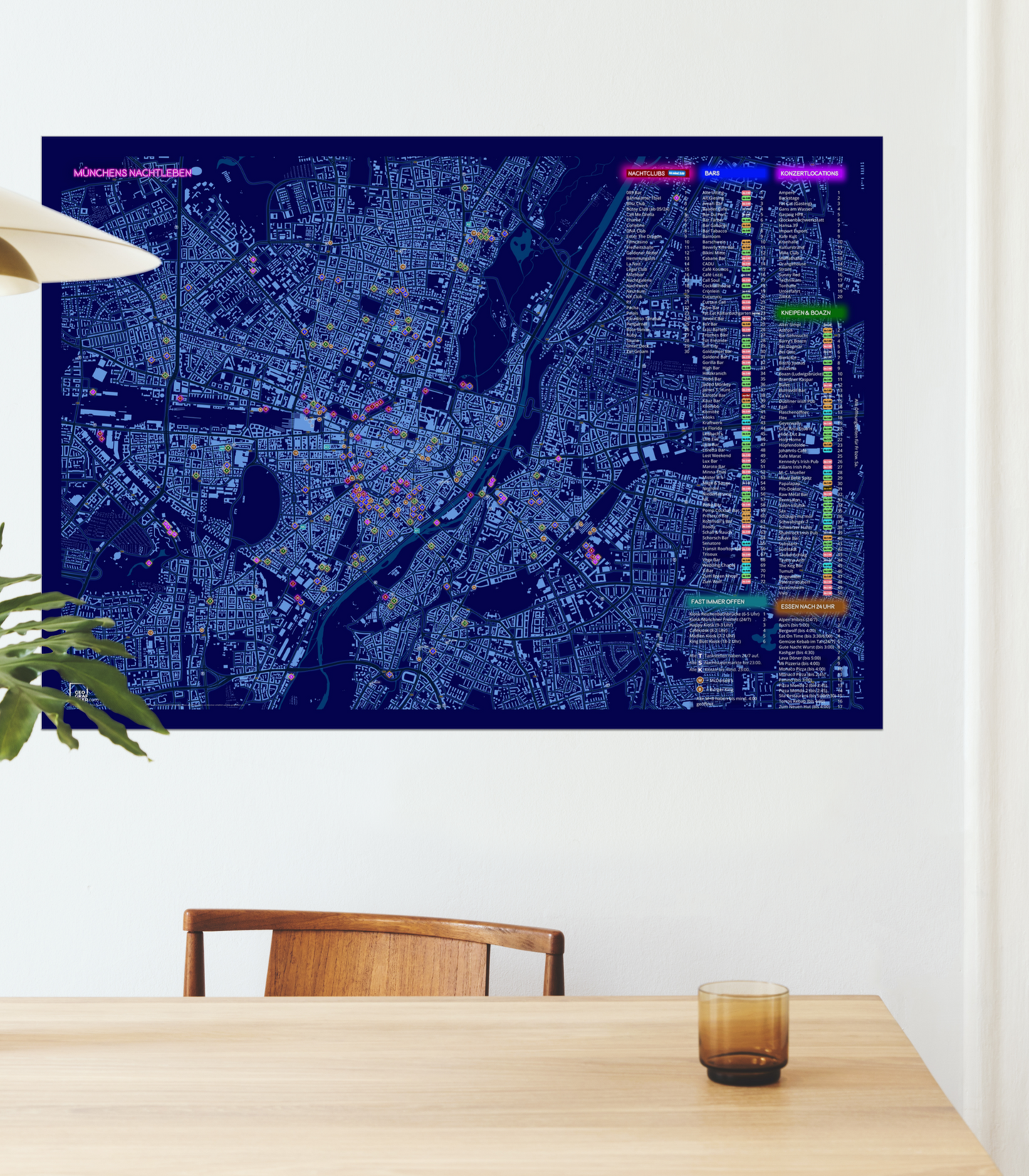 Karte Nachtleben München | Fine Art Print
