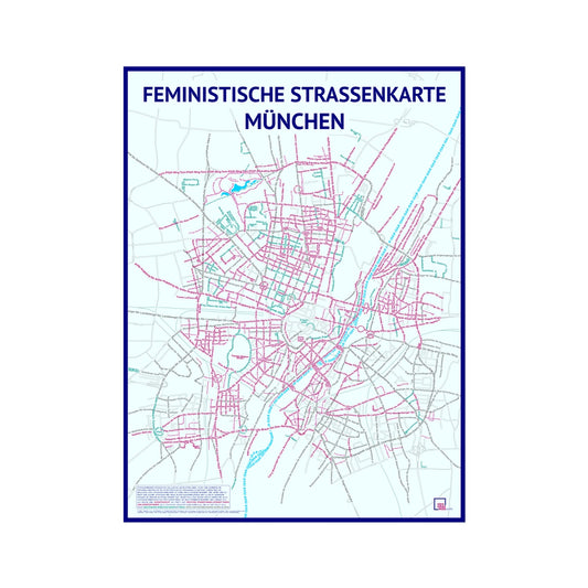 Feministische Straßenkarte München hell | Fine Art Print