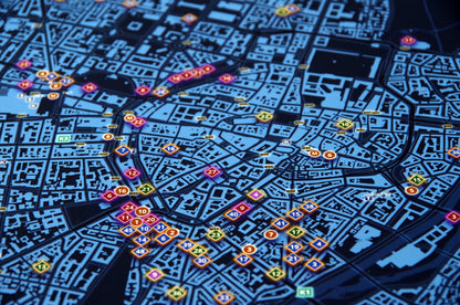 Map nightlife Munich at night | Fine art print