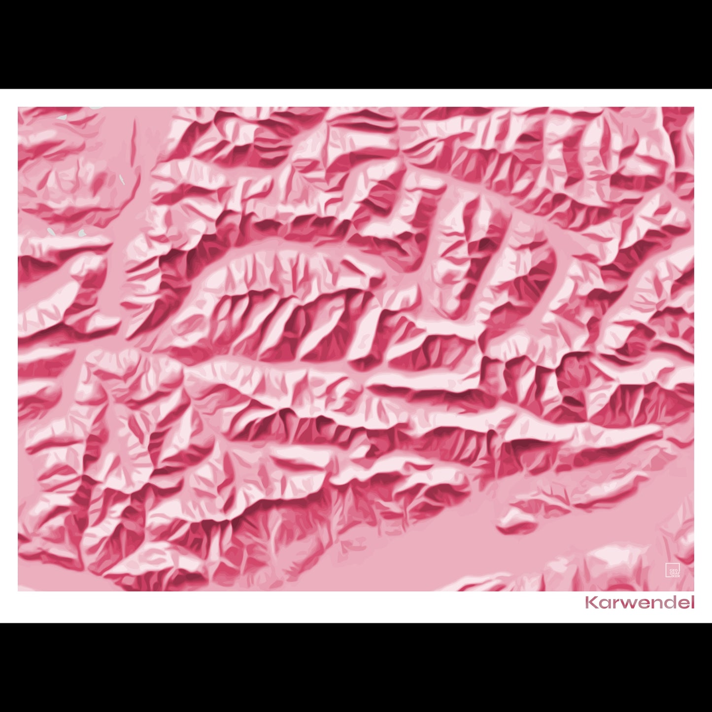 Reliefkarte Karwendel Magenta | Fine Art Print