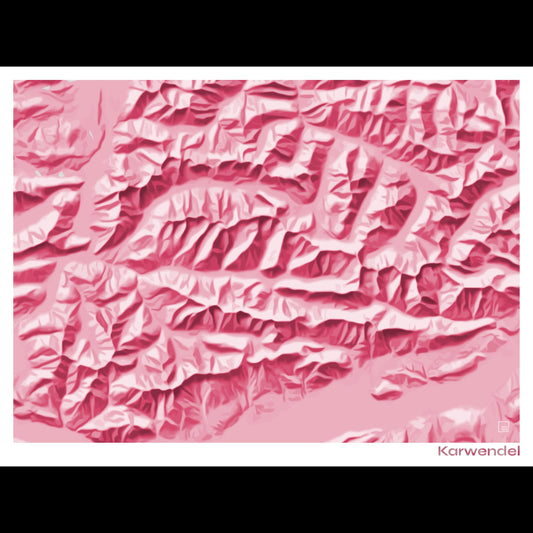 Reliefkarte Karwendel Magenta | Fine Art Print