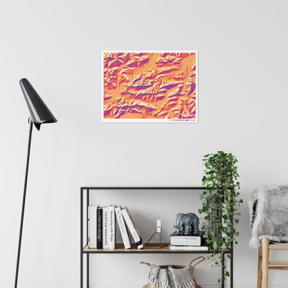 Reliefkarte Wettersteingebirge Lava | Fine Art Print