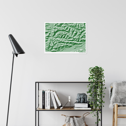 Reliefkarte Karwendel Grün | Fine Art Print