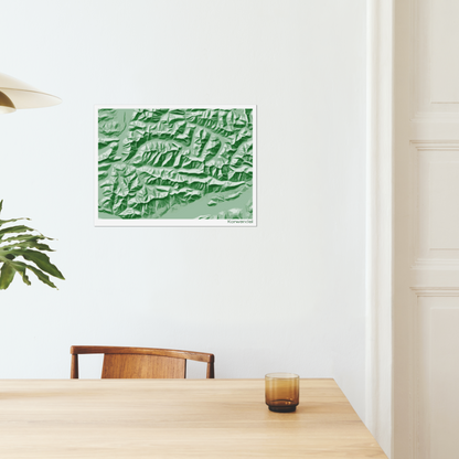 Reliefkarte Karwendel Grün | Fine Art Print