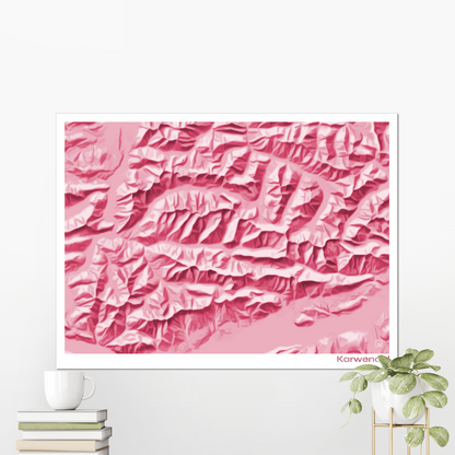 Reliefkarte Karwendel Magenta | Fine Art Print