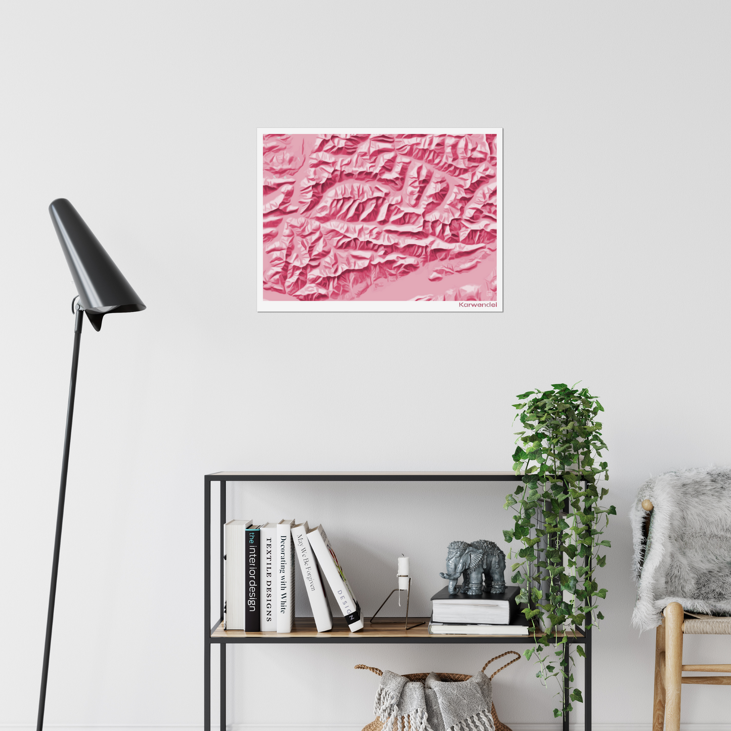 Reliefkarte Karwendel Magenta | Fine Art Print