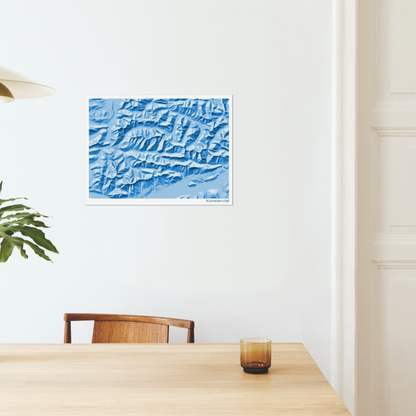 Reliefkarte Karwendel Blau | Fine Art Print