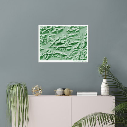 Reliefkarte Wettersteingebirge Grün | Fine Art Print