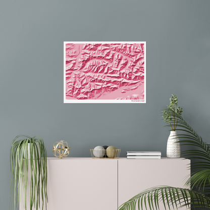 Reliefkarte Karwendel Magenta | Fine Art Print