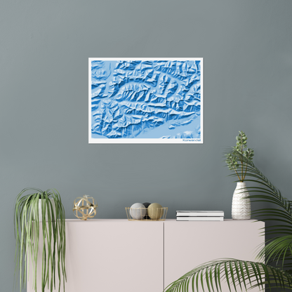 Reliefkarte Karwendel Blau | Fine Art Print