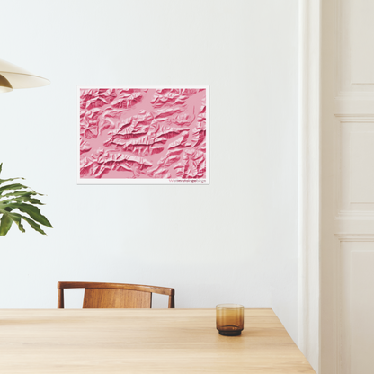 Reliefkarte Wettersteingebirge Magenta | Fine Art Print