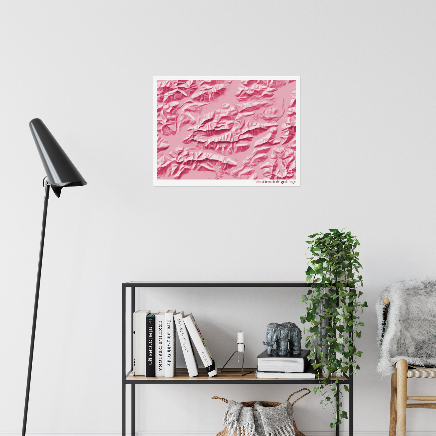 Reliefkarte Wettersteingebirge Magenta | Fine Art Print