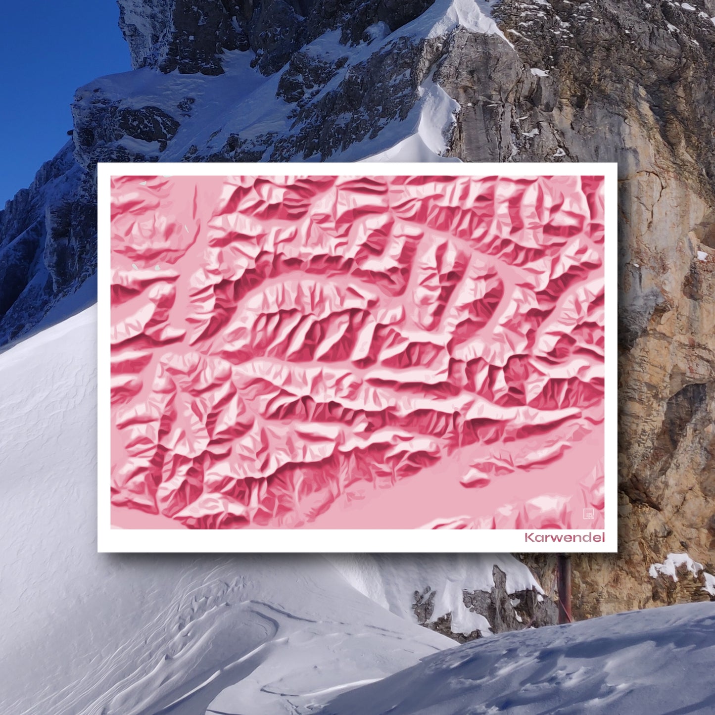 Reliefkarte Karwendel Magenta | Fine Art Print